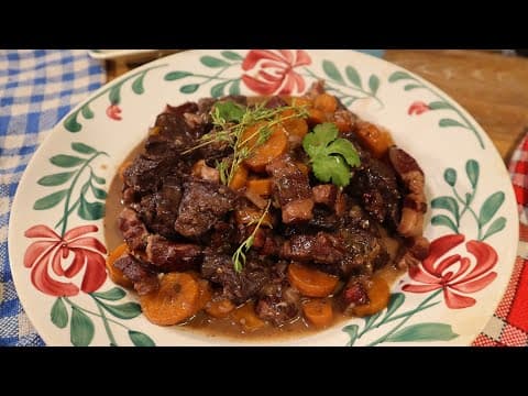 Red Wine Beef Stew with Bacon - French Main Course Red Wine Beef Stew with Bacon - Delicious French main course with medium difficulty. Perfect recipe converted from YouTube video to PDF format.