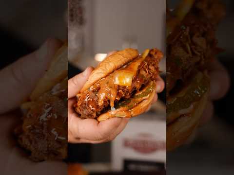 Crispy Fried Chicken Sandwich With Honey-Sriracha Sauce on a Brioche Bun Recipe @foodwithbearhands