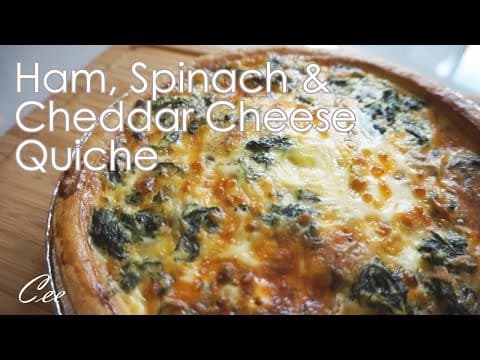 Easy Ham, Spinach & Cheddar Cheese Quiche