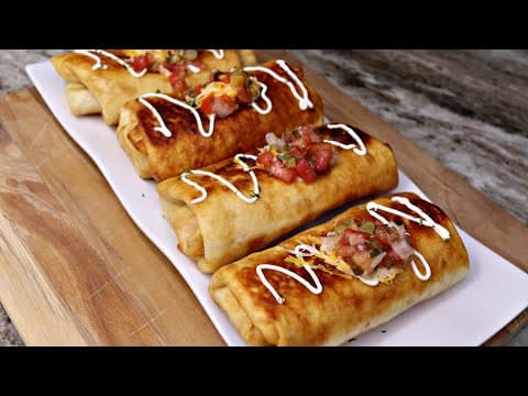 CHEESY Chicken Chimichangas Recipe