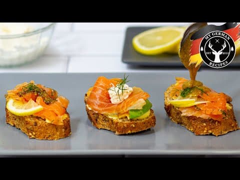 Easy Homemade Graved Salmon with 3 Sauces / Gravlax ✪ MyGerman.Recipes