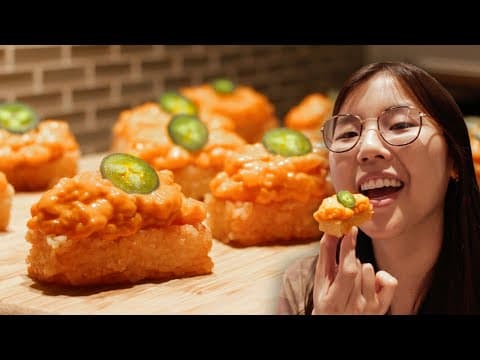 Crispy Rice Spicy Salmon 🍣 (crispy outside, soft inside)