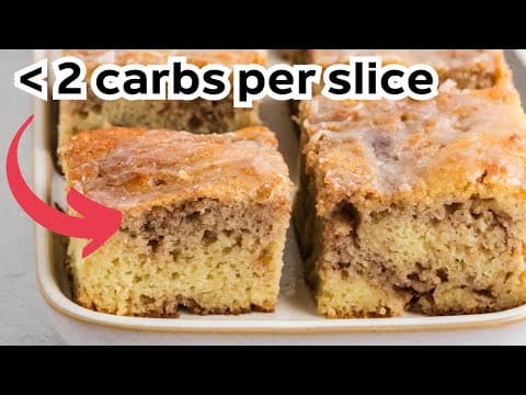 Creamy Cinnamon Roll Cake made LOW CARB using THESE shortcuts